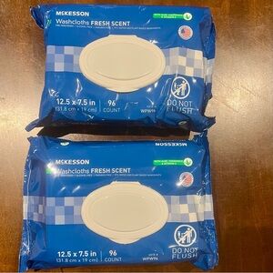 McKesson Best Washcloth Disposable Wipes for Adults 2 Pack 96 Count Per Pack New